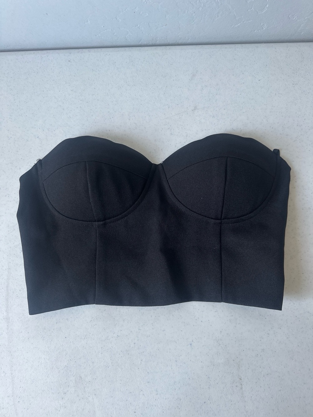 Blue Blush Black Bustier Cropped Top